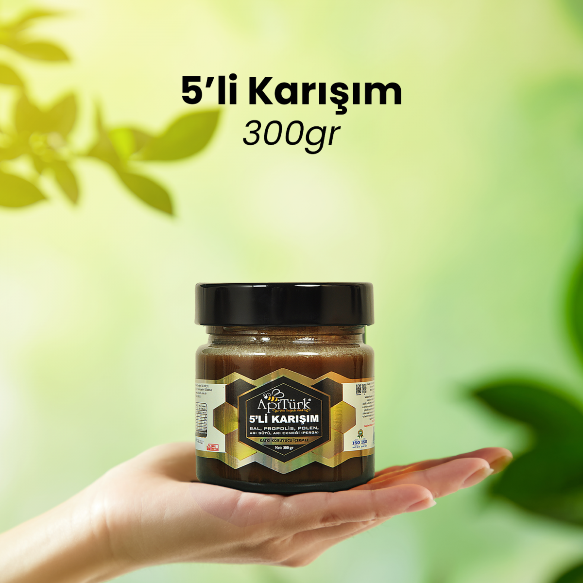 2'li Ekonomik Paket 5'li Karışım 300gr Bal, Propolis, Polen Arı Sütü, Arı Ekmeği