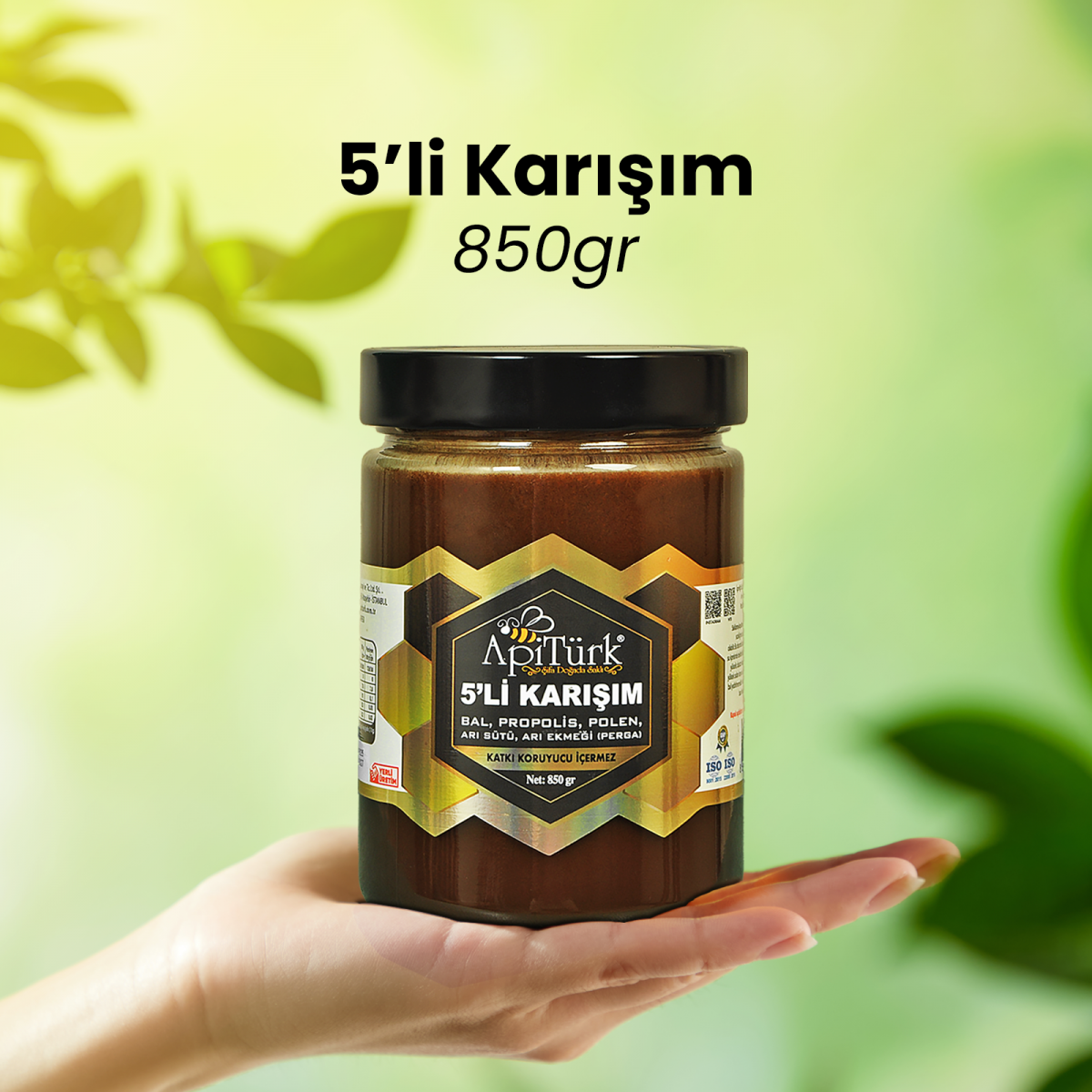 2'li Ekonomik Paket 5'li Karışım 850gr Bal, Propolis, Polen Arı Sütü, Arı Ekmeği