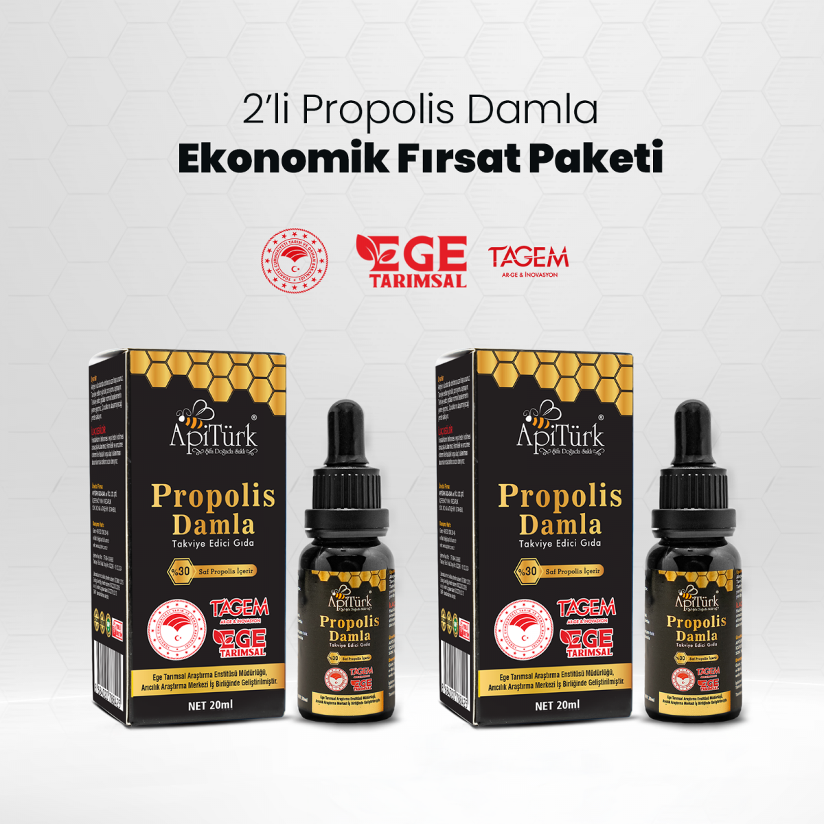 2’li Propolis Damla Ekonomik Paket 20ml 2 Adet 2’li Propolis Damla Ekonomik Paket 20ml 2 Adet