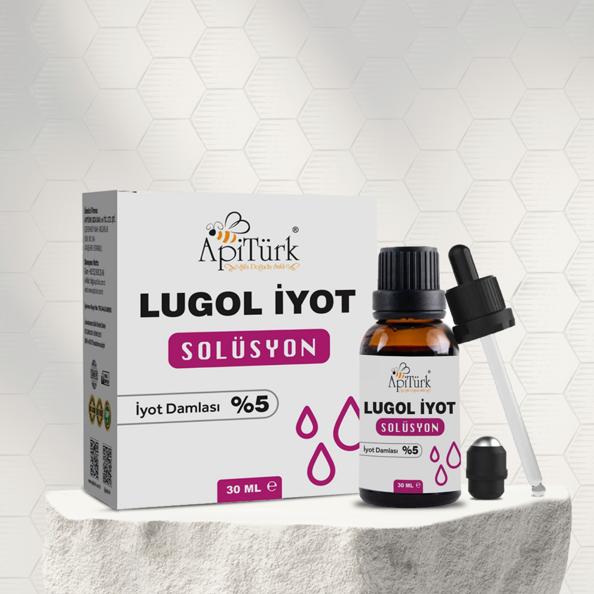 Lugol İyot Solüsyon, 30ml %5'lik Lugol İyot Damlası Lugol İyot Solüsyon, 30ml %5'lik Lugol İyot Damlası