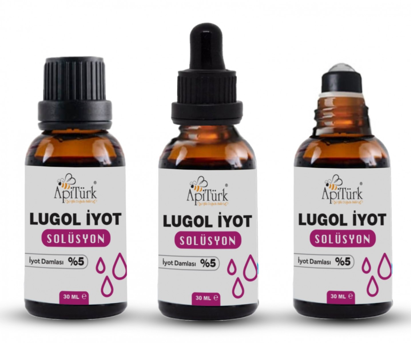 APİTÜRK LUGOL İYOT SOLÜSYON 30ml %5'lik İyot Damlası