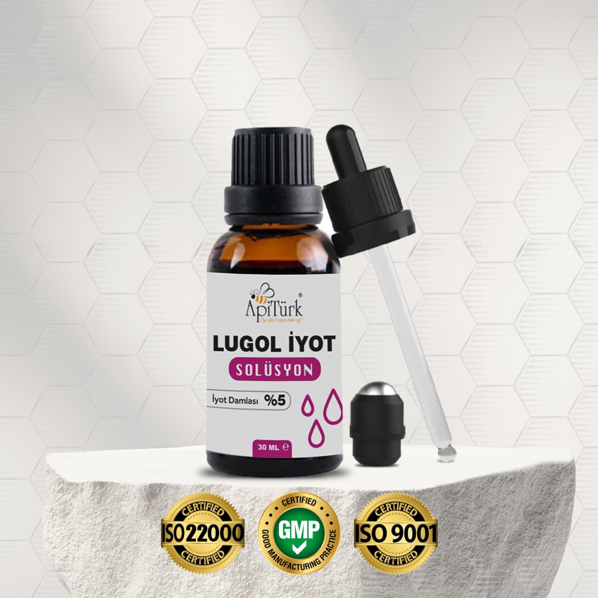 Lugol İyot Solüsyon, 30ml %5'lik Lugol İyot Damlası Lugol İyot Solüsyon, 30ml %5'lik Lugol İyot Damlası