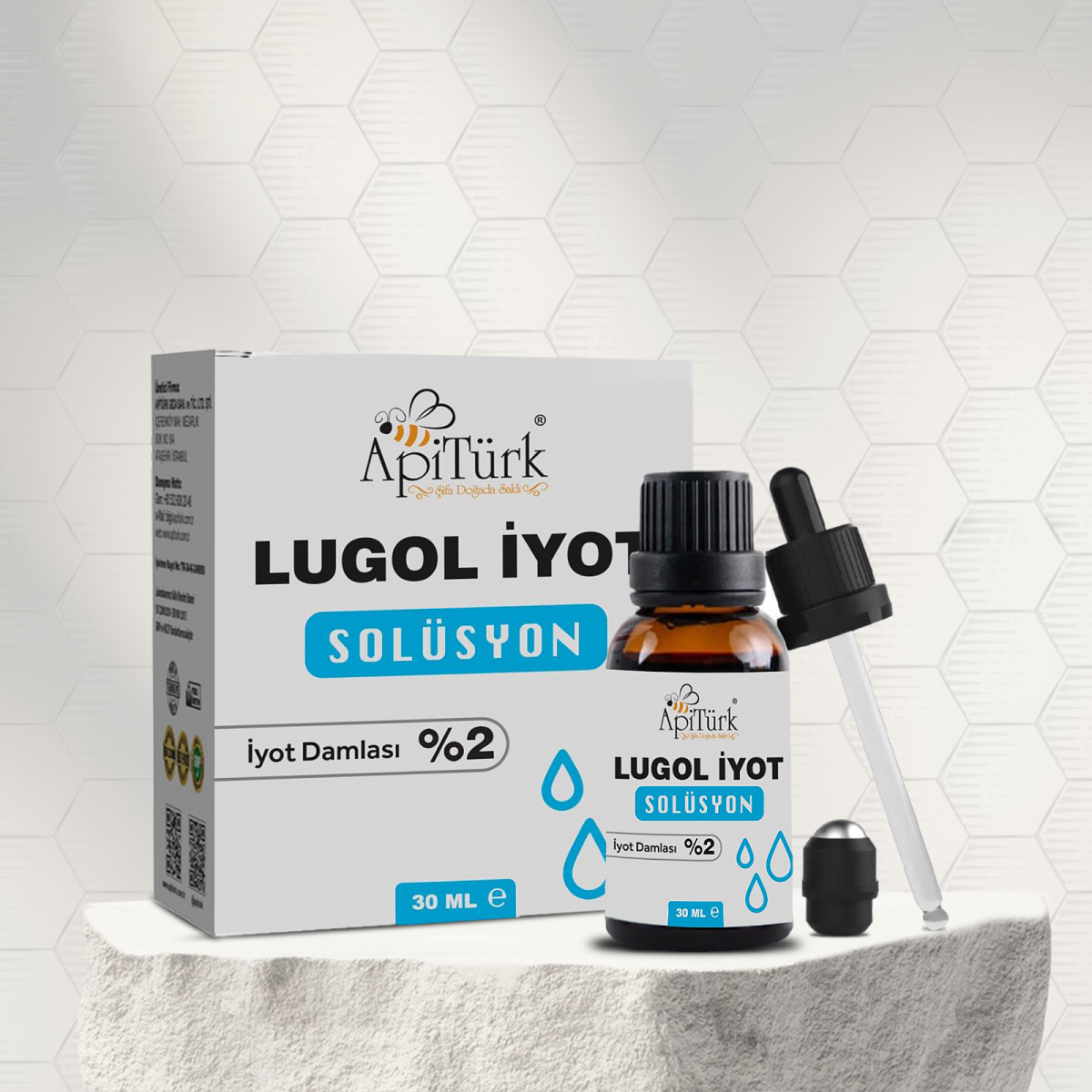 Lugol İyot Solüsyon, 30ml %2'lik Lugol İyot Damlası Lugol İyot Solüsyon, 30ml %2'lik Lugol İyot Damlası