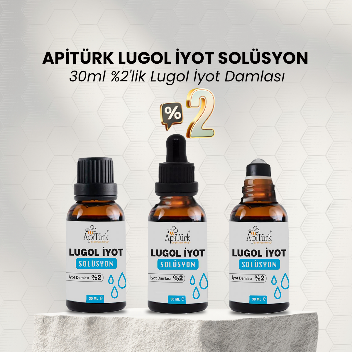 Lugol İyot Solüsyon, 30ml %2'lik Lugol İyot Damlası Lugol İyot Solüsyon, 30ml %2'lik Lugol İyot Damlası