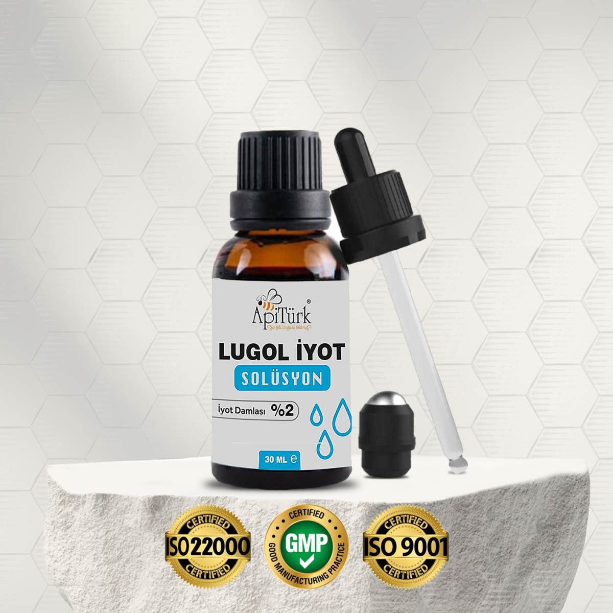Lugol İyot Solüsyon, 30ml %2'lik Lugol İyot Damlası Lugol İyot Solüsyon, 30ml %2'lik Lugol İyot Damlası