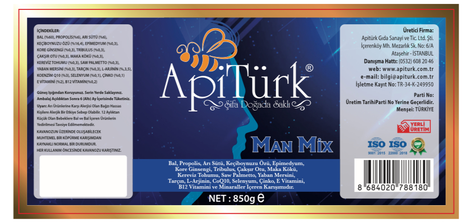 APİTÜRK MAN MİX 850gr