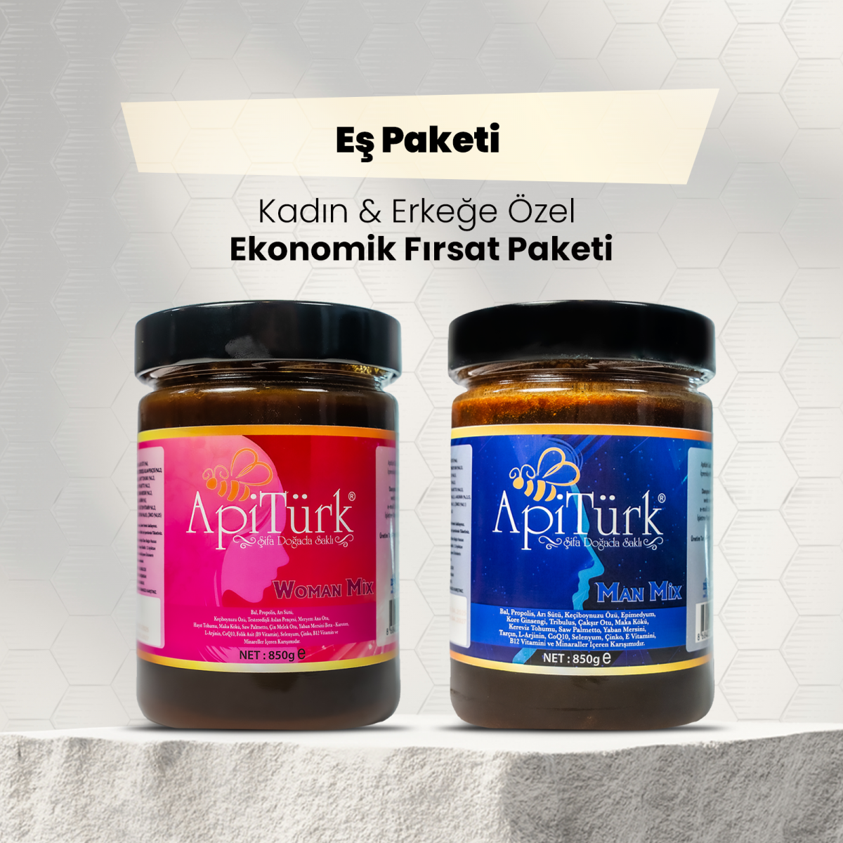 Ekonomik Eş Paketi Woman Mix 850gr - Man Mix 850gr Ekonomik Eş Paketi Woman Mix 850gr - Man Mix 850gr