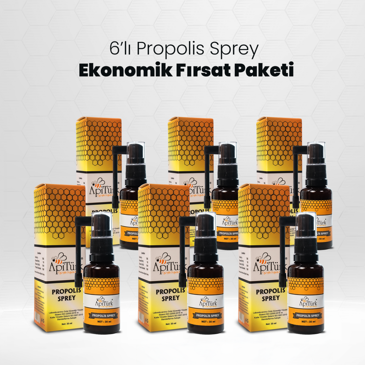 6'lı Propolis Sprey Ekonomik Paket 30ml 6 Adet
