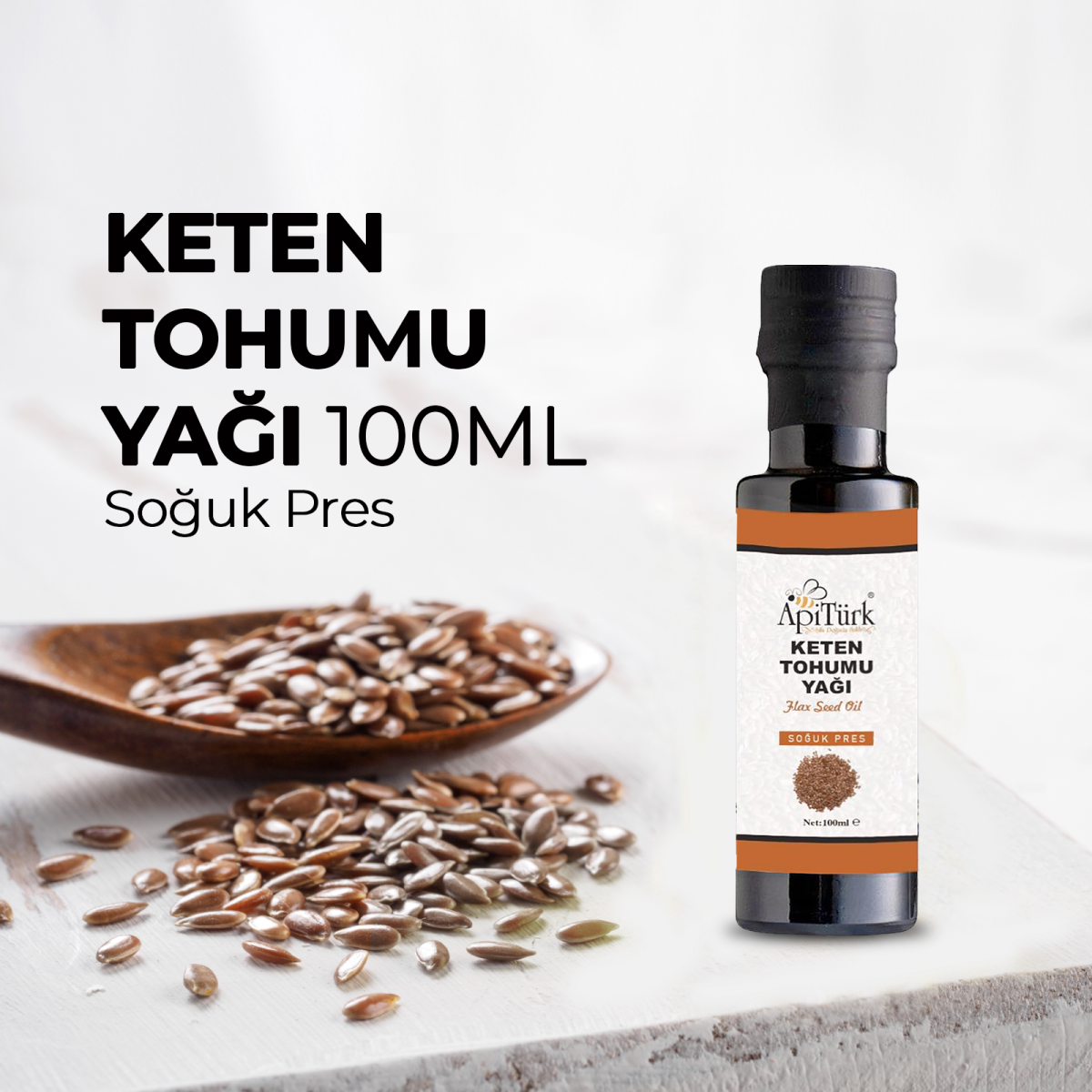 Keten Tohumu Yağı 100ml (Soğuk Pres) Keten Tohumu Yağı 100ml (Soğuk Pres)