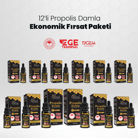 12’li Propolis Damla Ekonomik Paket 20ml 12 Adet