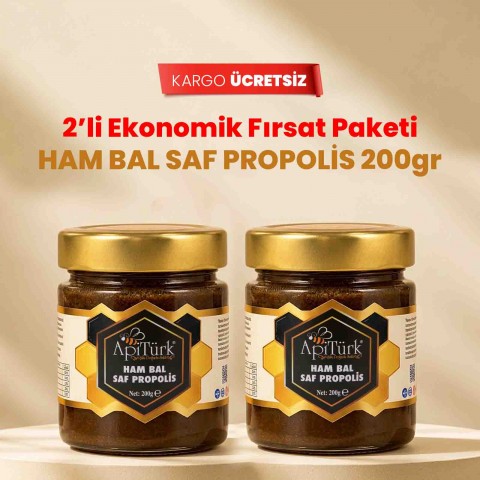 2'li Ekonomik Fırsat Paketi Ham Bal & Saf Propolis 200gr