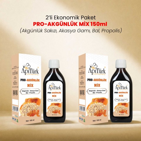 2’li Ekonomik Paket Pro-Akgünlük Mix 150ml (Akgünlük Sakızı, Akasya Gamı, Bal, Propolis)