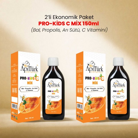 2’li Ekonomik Paket Pro-Kids-C Mix 150ml (Bal, Propolis, Arı Sütü, C Vitamini)