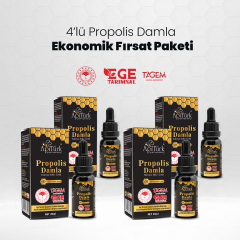 4’lü Propolis Damla Ekonomik Paketi 20ml 4 Adet