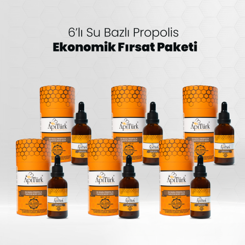 6’lı Su Bazlı Propolis Ekonomik Paket 50ml 6 Adet (Alkolsüz)