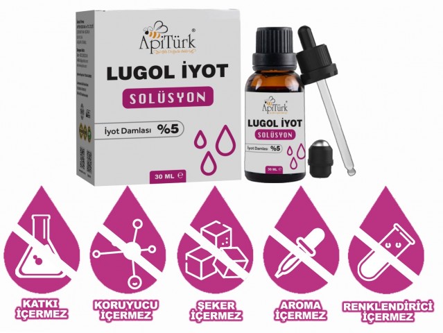 APİTÜRK LUGOL İYOT SOLÜSYON 30ml %5'lik İyot Damlası
