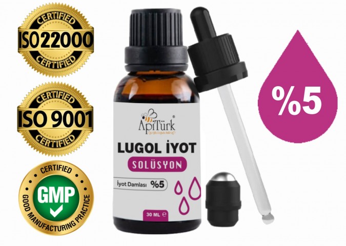 APİTÜRK LUGOL İYOT SOLÜSYON 30ml %5'lik İyot Damlası