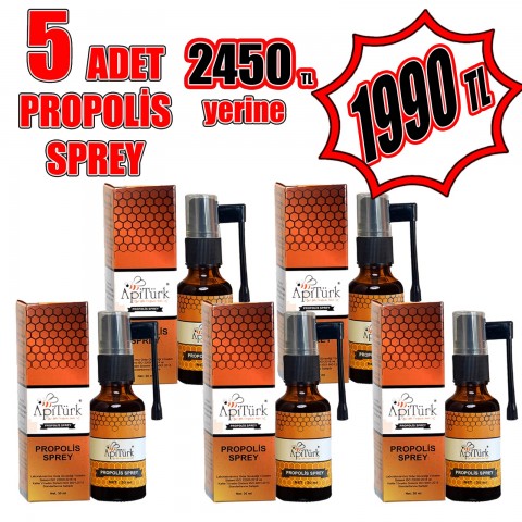 AVANTAJ PAKETİ APİTÜRK PROPOLİS SPREY 5 ADET 30 ml (Ağız)