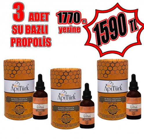 AVANTAJ PAKETİ APİTÜRK SU BAZLI PROPOLİS 50ml 3 ADET (ALKOLSÜZ)