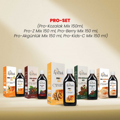 Pro-Set (Pro-Kozalak Mix 150ml, Pro-Z Mix 150 ml, Pro-Berry Mix 150 ml, Pro-Akgünlük Mix 150 ml, Pro-Kids-C Mix 150 ml)