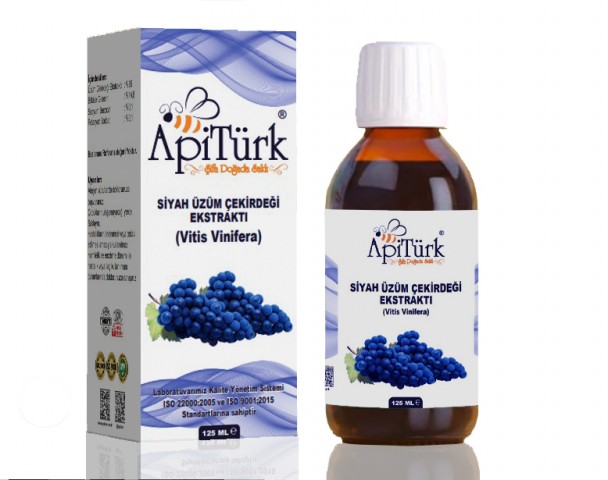 APİTÜRK SİYAH ÜZÜM ÇEKİRDEĞİ EKSTRAKTI (Vitis Vinifera) 125 ML