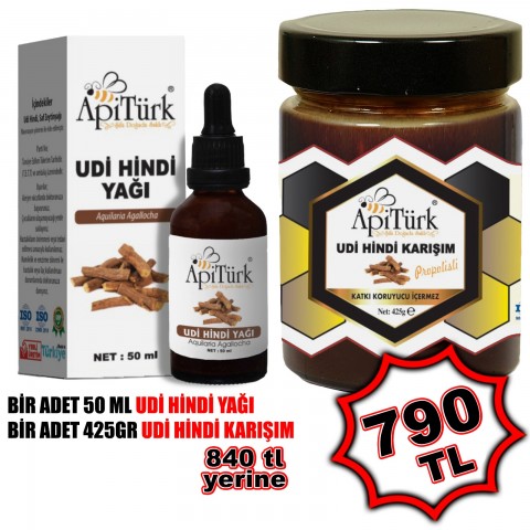 UDİ HİNDİ KARIŞIM PROPOLİSLİ 425gr UDİ HİNDİ YAĞI 50ml